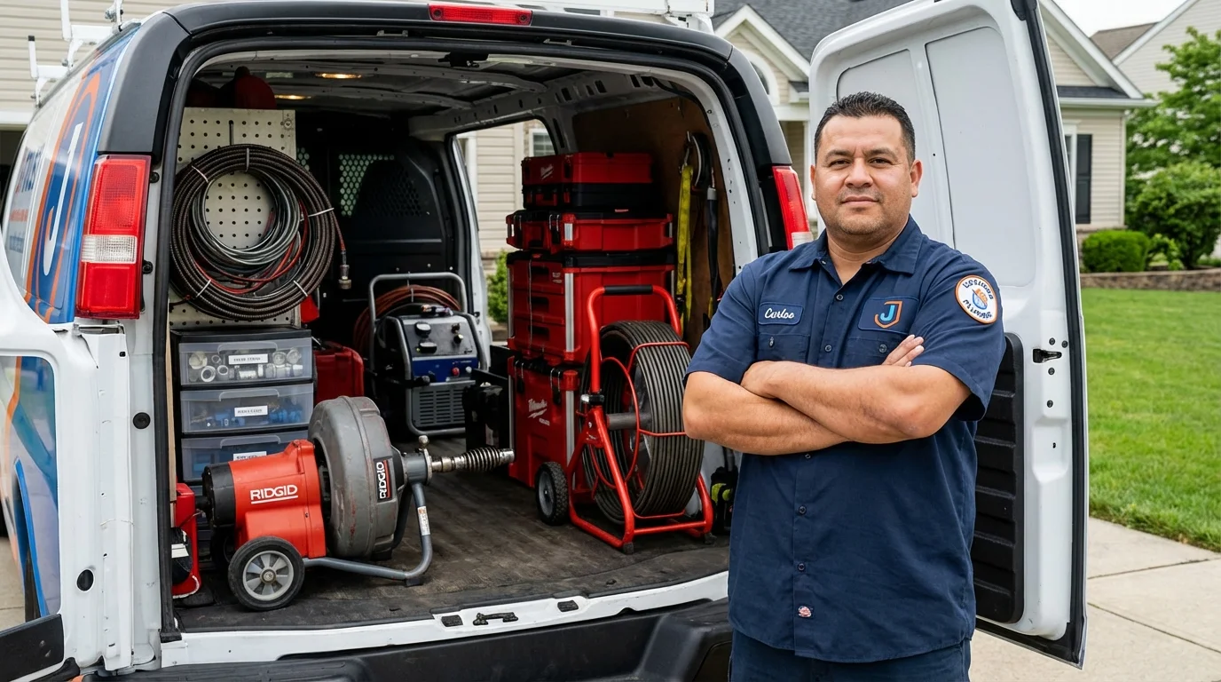Professional drain cleaning equipment and Johns Plumbing LLC plumber in Forest Grove