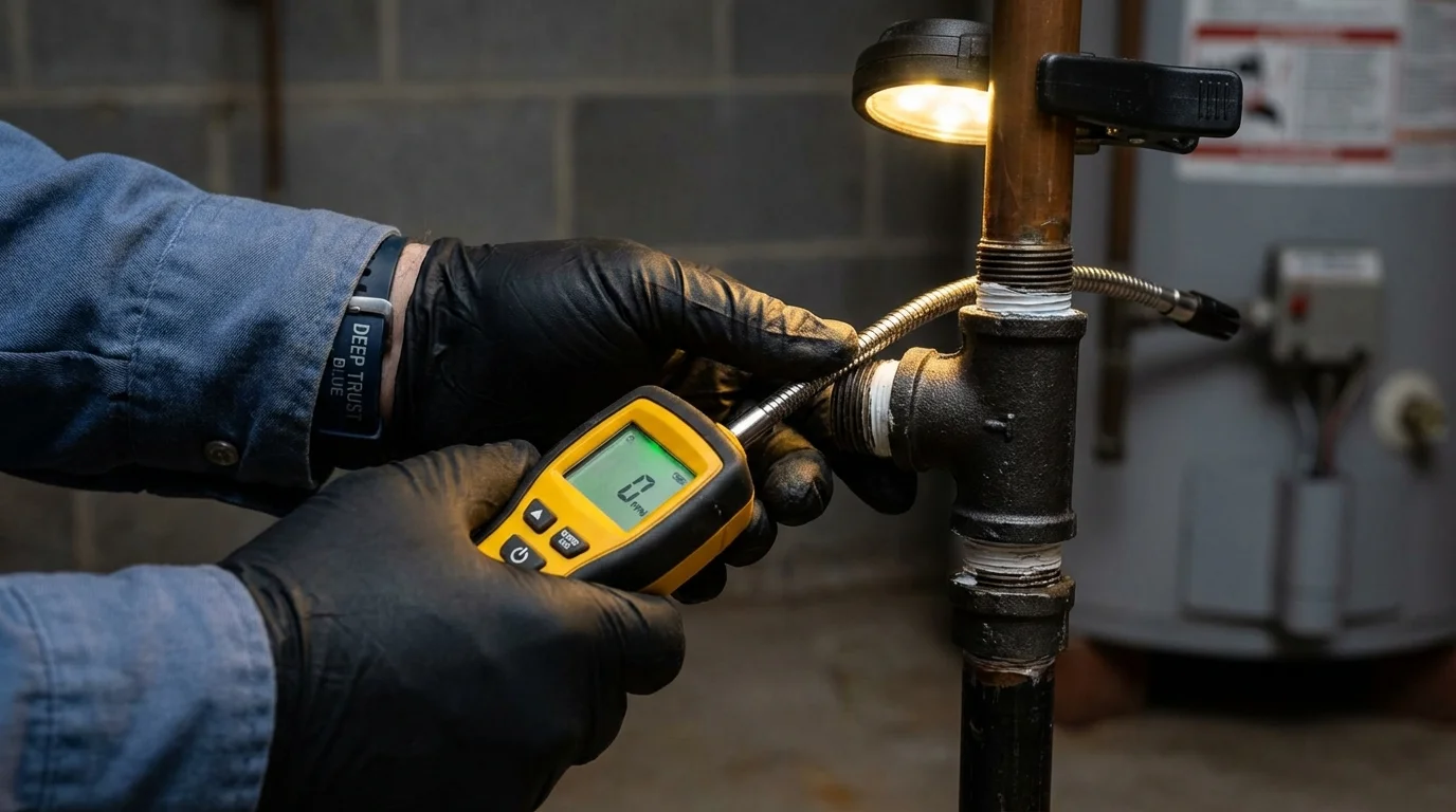 Gas leak detection with electronic sniffer by Johns Plumbing LLC in Forest Grove