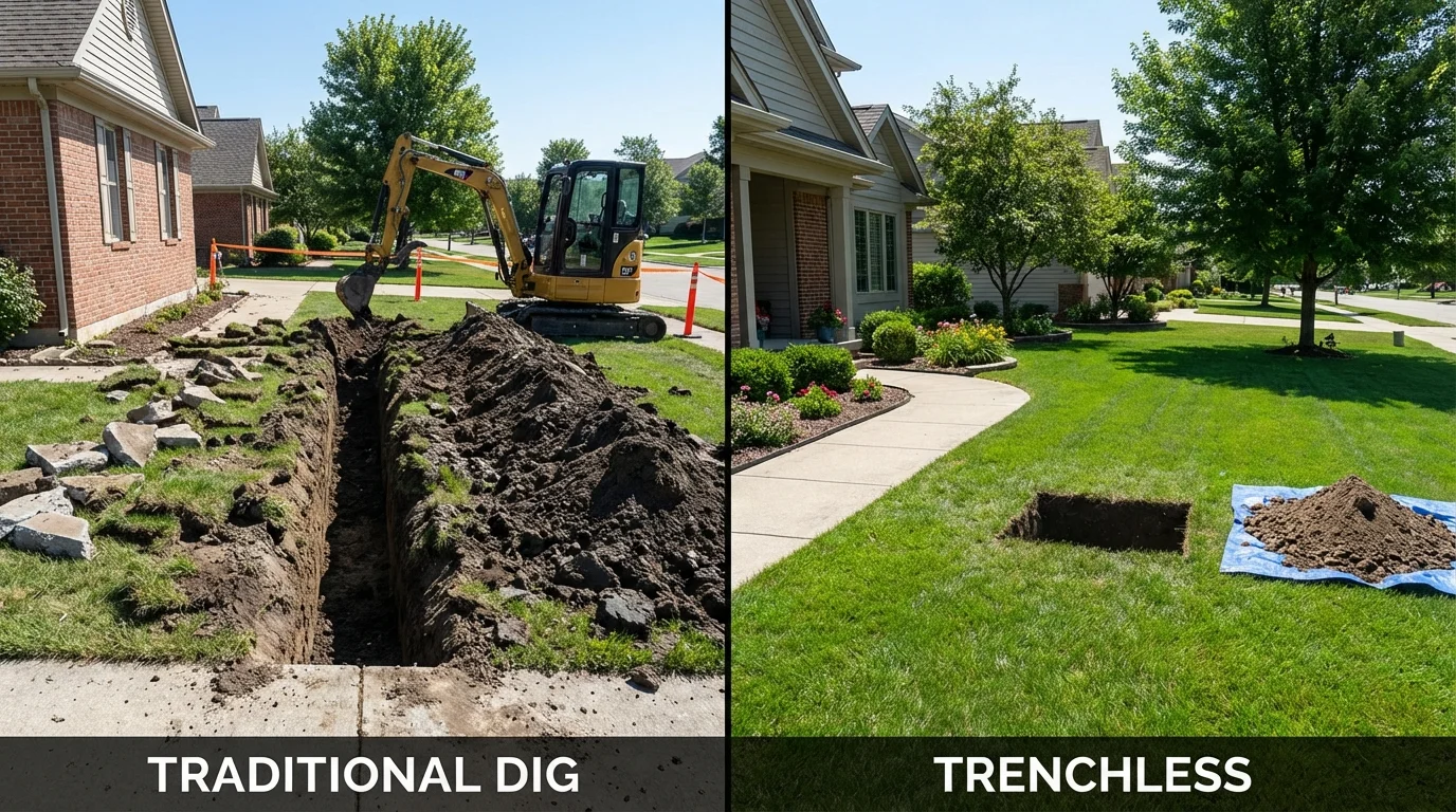 Trenchless sewer repair with minimal yard damage versus traditional excavation in Forest Grove, OR